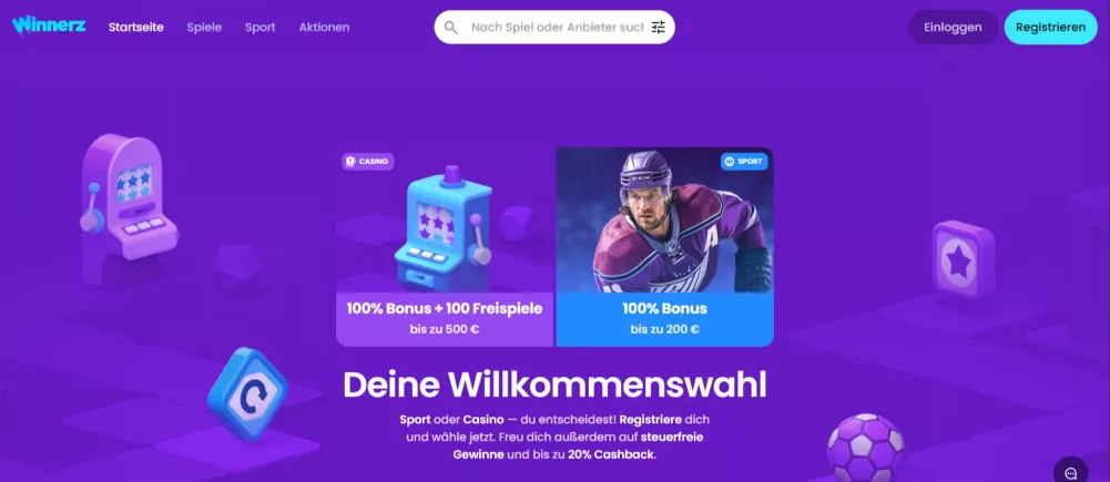 Winnerz Casino Willkommensbonus 150% bis 1000 Euro und Freispiele